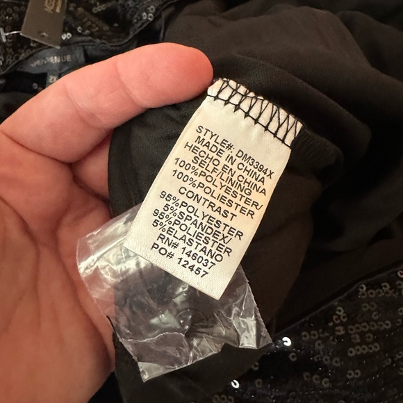 Miss Avenue Black Comet Sparkly Sequin Surplice Deep V-Neckline Jumpsuit NWT 2X - Picture 11 of 16